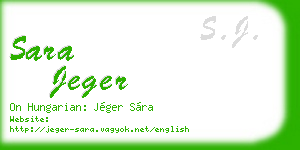 sara jeger business card