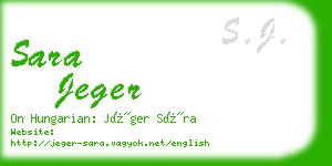 sara jeger business card